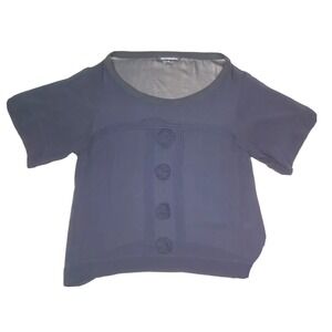 French Connection Top Womens 12 Blue Pleated Dressy Minimal Chic